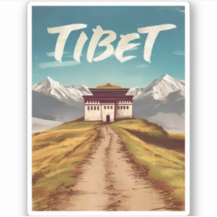Vintage Travel Tibet Himalayas Retro Scenic