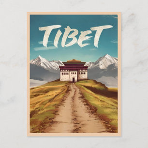 Vintage Travel Tibet Himalayas Retro Scenic Postcard