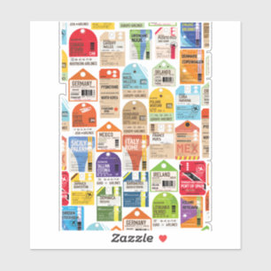 Vintage travel tickets pattern.