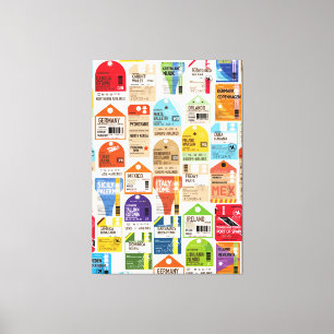 Vintage travel tickets pattern. canvas print