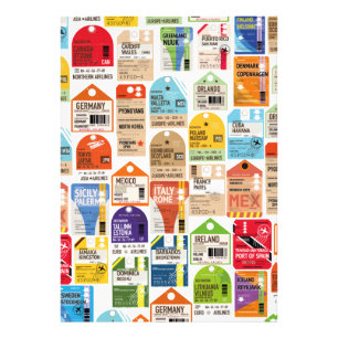 Vintage travel tickets pattern. photo print