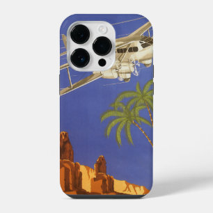 Vintage Travel to Cairo, Eygpt, Biplane Airplane iPhone 14 Pro Case