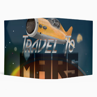 Vintage Travel To Mars Travel Poster Binder
