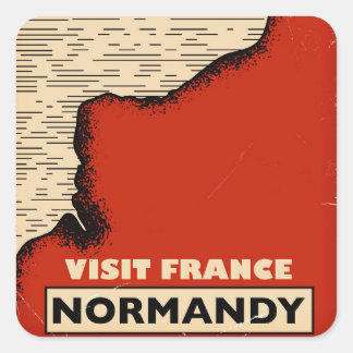 Vintage travel To Normandy, France Square Sticker