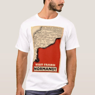 Vintage travel To Normandy, France T-Shirt