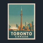 Vintage Travel Toronto Canada Skyline Retro Scenic Postcard<br><div class="desc">Bring home a touch of nostalgia with this vintage travel-inspired postcard featuring the iconic Toronto skyline. With bold mid-century colours and classic retro styling,  this piece captures the spirit of Canada’s largest city in a retro aesthetic reminiscent of vintage travel posters from yesteryear.</div>
