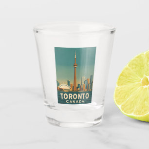 Vintage Travel Toronto Canada Skyline Retro Scenic Shot Glass