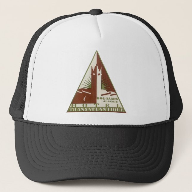 Vintage Travel, Trans Atlantique Hotel, Algeria Trucker Hat (Front)