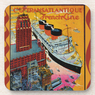 Vintage Travel - Transatlantic French Line Coaster