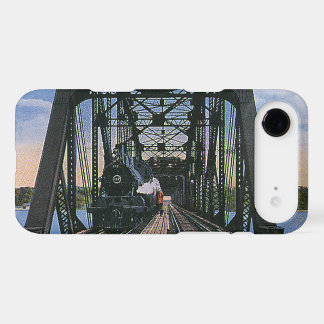 Vintage Travel Transportation Train on Bridge