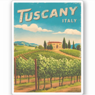 Vintage Travel Tuscany Italy Retro Scenic