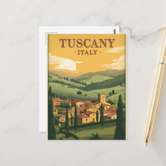 Vintage Travel Tuscany Italy Retro Scenic Postcard