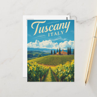 Vintage Travel Tuscany Italy Retro Scenic Postcard