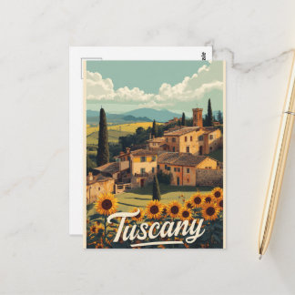 Vintage Travel Tuscany Italy Retro Scenic Postcard