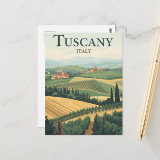 Vintage Travel Tuscany Italy Retro Scenic Postcard