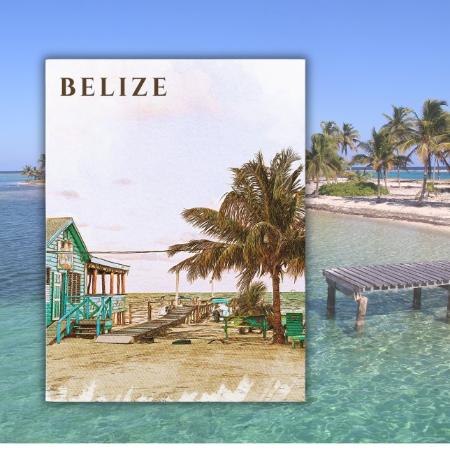 Vintage Travel Vacation Beach House Belize   Postcard (Creator Uploaded)