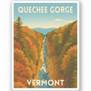 Vintage Travel Vermont Quechee Gorge Landscape 