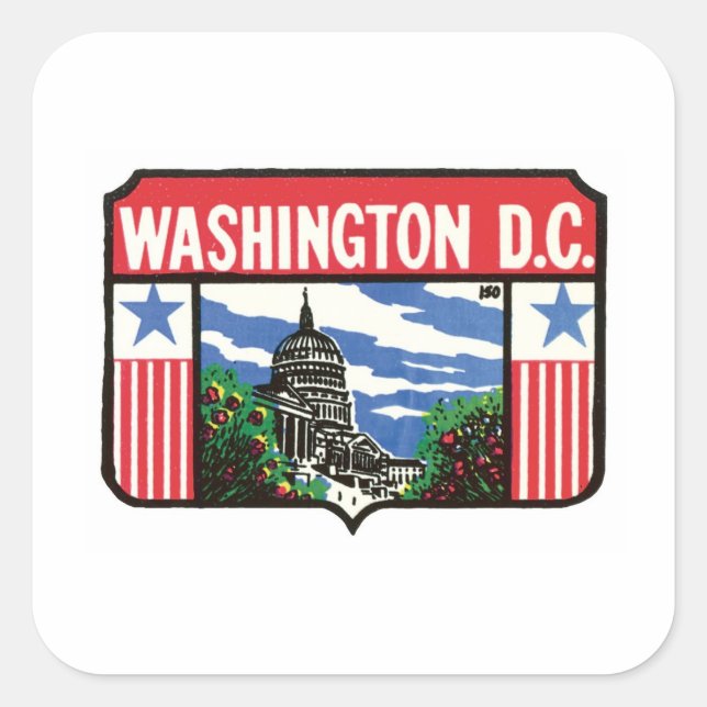 Vintage Travel Washington D.C. State Label Art (Front)
