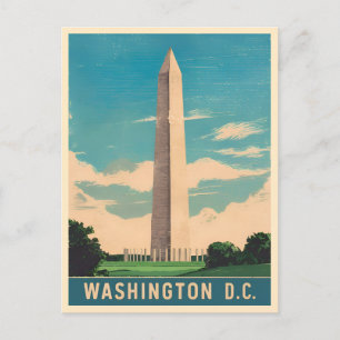 Vintage Travel Washington Monument Retro Scenic Postcard