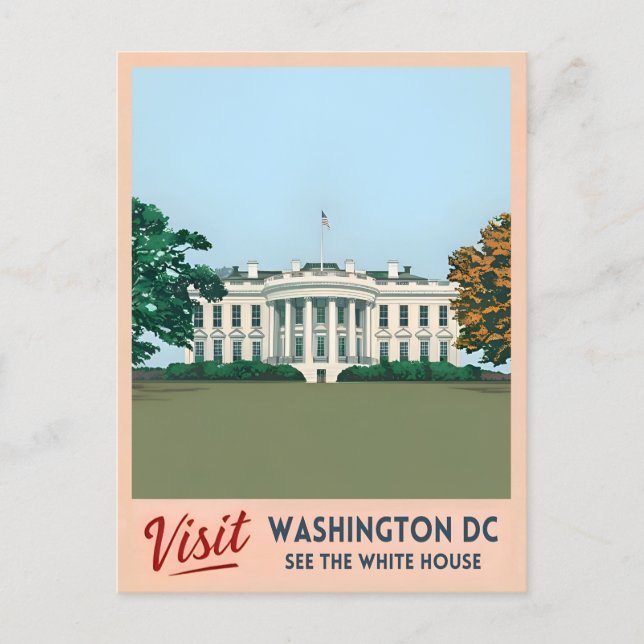 Vintage Travel White House Washington DC Postcard (Front)