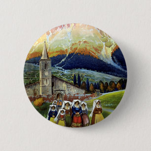Vintage Travel, Women of Abruzzo, Italy 2 Inch Round Button