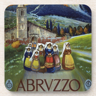 Vintage Travel, Women of Abruzzo, Italy Coaster