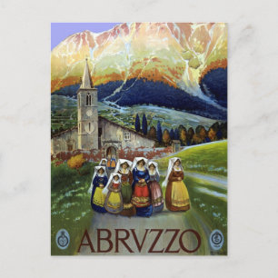Vintage Travel, Women of Abruzzo, Italy Postcard
