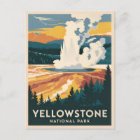 Vintage Travel Yellowstone National Park Scenic