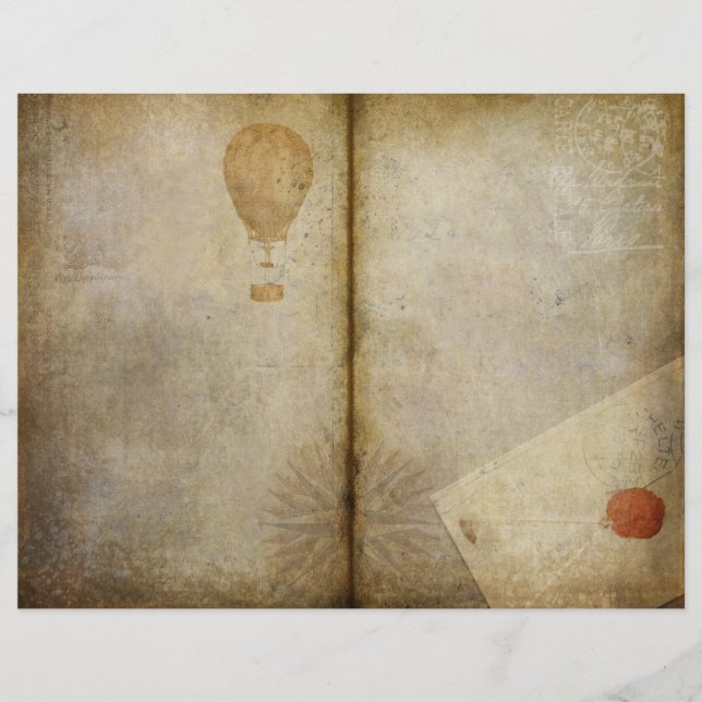 Vintage Traveller Journal Scrapbook Paper (Front)