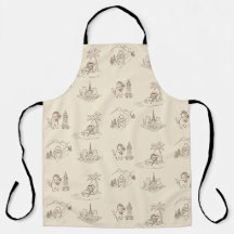 Vintage Travelling Cats Kitchen Apron Wanderlust