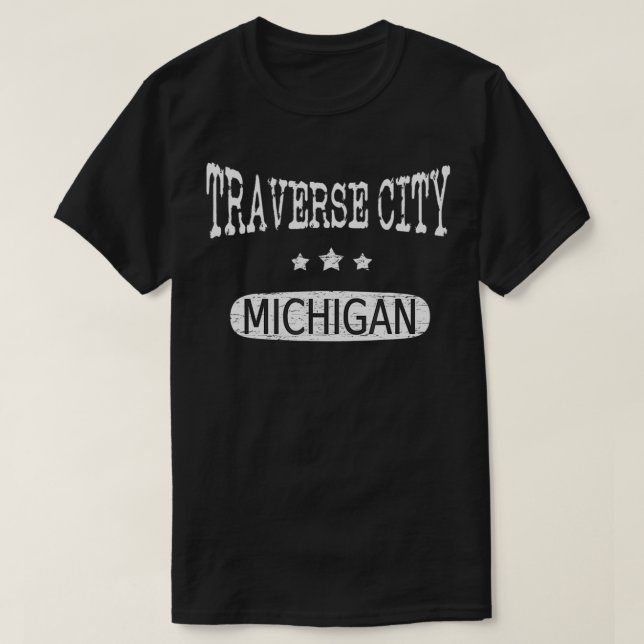 Vintage Traverse City Michigan  T-Shirt (Design Front)