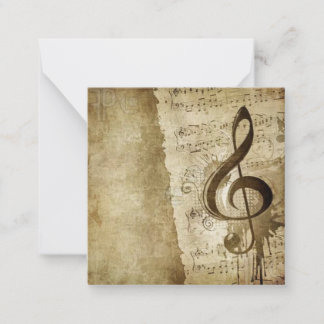 Vintage Treble Clef Card
