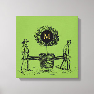 Vintage Tree Family Reunion Monogram Canvas Print