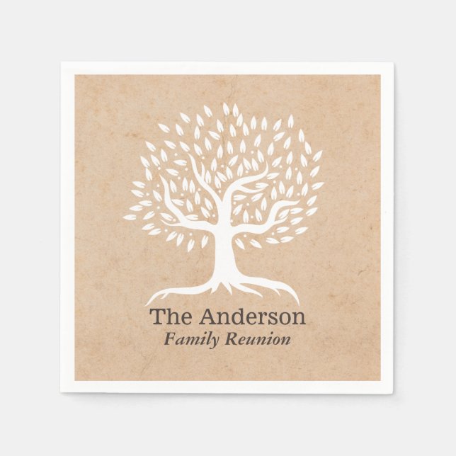 Vintage Tree Family Reunion Napkin (Front)