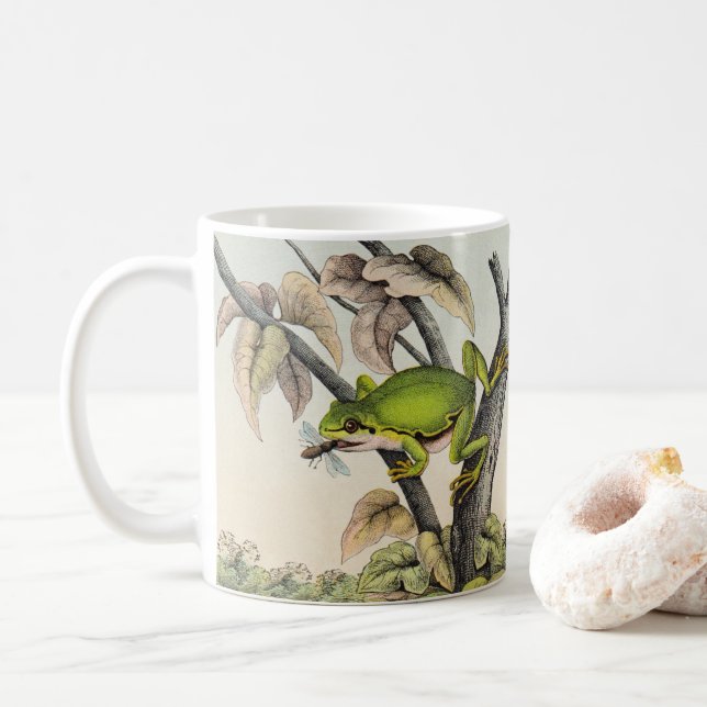 Vintage Tree Frog Coffee Mug (With Donut)