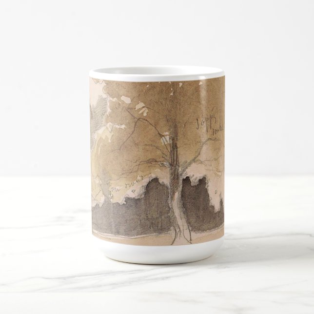 Vintage Tree Landscape, Neutral Tones Watercolor Coffee Mug (Creator Uploaded)