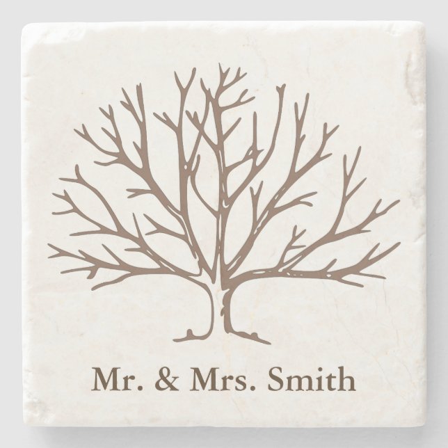 Vintage Tree Stone Coaster (Front)