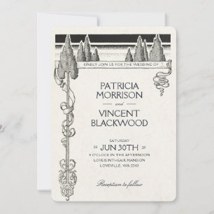 Vintage Trees Wedding Invitation
