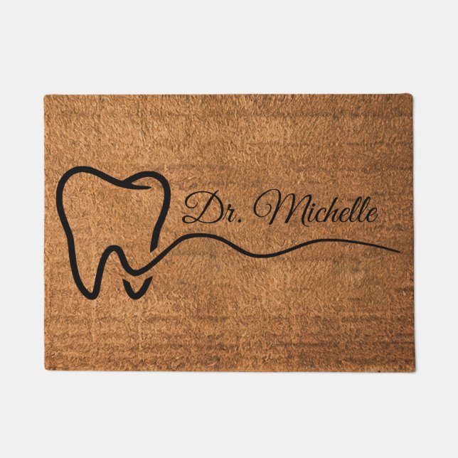 Vintage Trendy Dentist Professional Dental Doormat (Front)