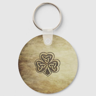 Vintage trendy grundge Irish shamrock Keychain