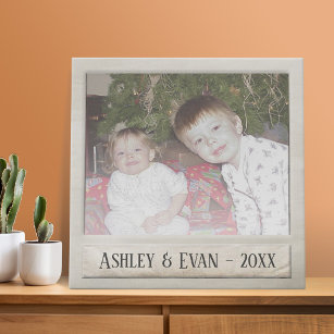 Vintage Trendy Photo Frame with One Photo Faux Canvas Print