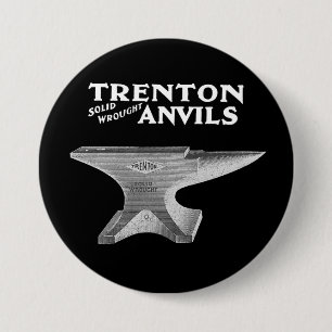 Vintage Trenton Anvil Blacksmithing 3 Inch Round Button