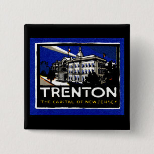 Vintage Trenton NJ Poster 2 Inch Square Button