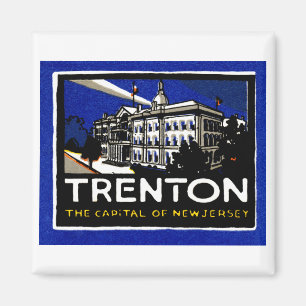 Vintage Trenton NJ Poster Magnet