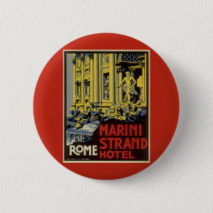 Vintage Trevi Fountain, Marini Strand Hotel, Rome 2 Inch Round Button