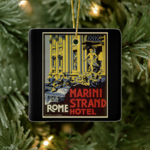 Vintage Trevi Fountain, Marini Strand Hotel, Rome Ceramic Ornament