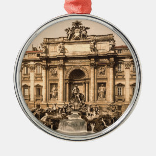 Vintage Trevi Fountain, Rome, Lazio, Italy Metal Ornament