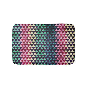 Vintage Triangle Geometric Seamless Pattern Bath Mat