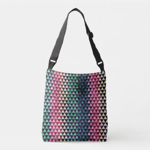 Vintage Triangle Geometric Seamless Pattern Crossbody Bag