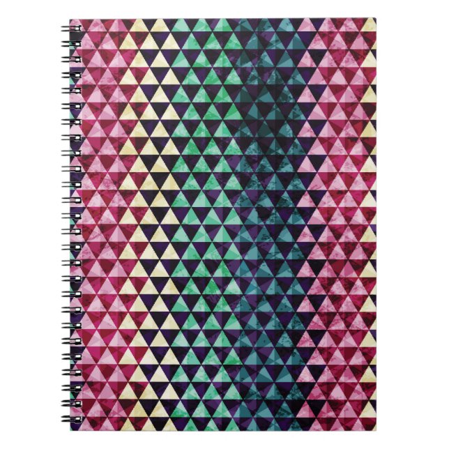 Vintage Triangle Geometric Seamless Pattern Notebook (Front)